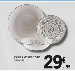 E.Leclerc Vajilla mosaico gris oferta