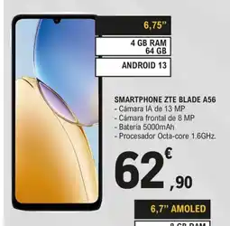 E.Leclerc Smartphone zte blade a56 oferta