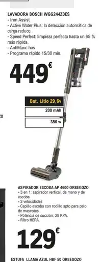E.Leclerc ORBEGOZO Aspirador escoba ap 4600 oferta