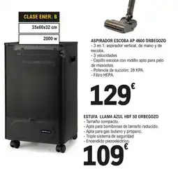 E.Leclerc ORBEGOZO Estufa llama azul hbf 50 oferta