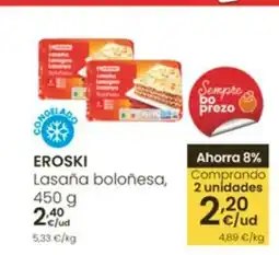 Eroski EROSKI Lasaña boloñesa oferta