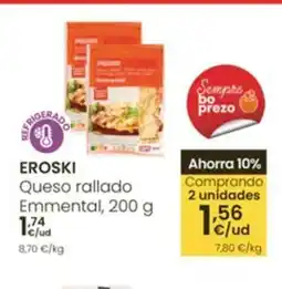 Eroski EROSKI Queso rallado Emmental oferta