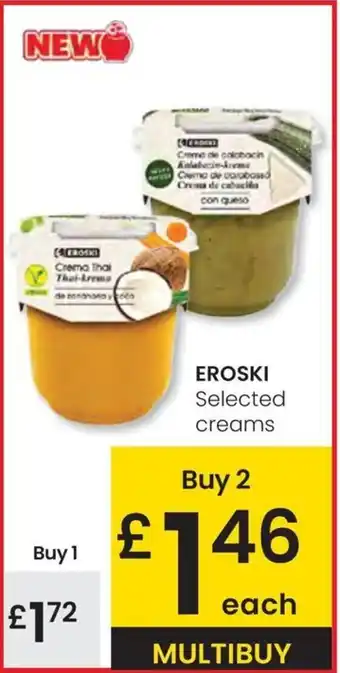 Eroski EROSKI Selected creams oferta