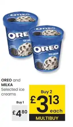 Eroski OREO and MILKA Selected ice creams oferta