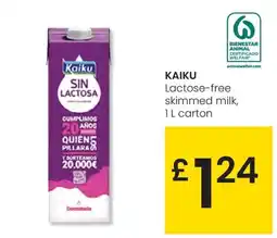 Eroski KAIKU Lactose-free skimmed milk carton oferta