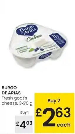 Eroski BURGO DE ARIAS Fresh goat's cheese oferta
