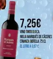 Claudio Marqués cáceres - vino tinto d.o.ca. rioja marqués de cáceres crianza oferta
