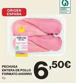 Hipercor Origen - pechuga entera de pollo formato ahorro oferta