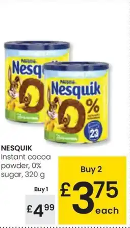Eroski NESQUIK Instant cocoa powder, 0% sugar oferta