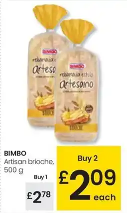 Eroski BIMBO Artisan brioche, oferta