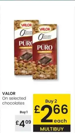 Eroski VALOR On selected chocolates Buy 2 oferta