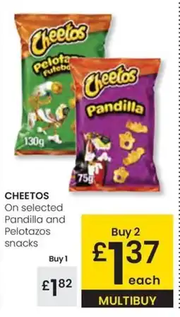 Eroski CHEETOS On selected Pandilla and Pelotazos snacks oferta