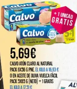 Claudio CALVO atún claro al natural o en aceite de oliva vuelca fácil oferta