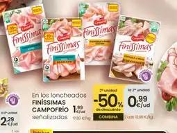 Eroski FINÍSSIMAS CAMPOFRÍO En los loncheados señalizados oferta