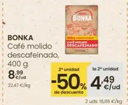 Eroski BONKA Café molido descafeinado oferta