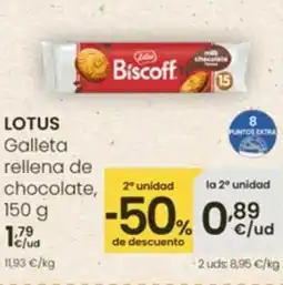Eroski LOTUS Galleta rellena de chocolate oferta