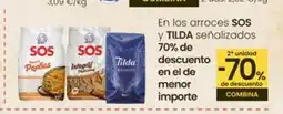 Eroski SOS y TILDA En los arroces señalizados oferta