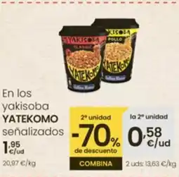 Eroski YATEKOMO En los yakisoba señalizados oferta