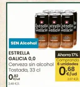 Eroski ESTRELLA GALICIA 0,0 Cerveza sin alcohol oferta