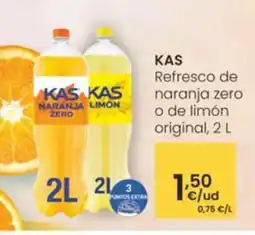 Eroski KAS Refresco de naranja zero o de limón original oferta