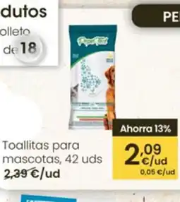 Eroski Toallitas para mascotas oferta