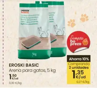 Eroski EROSKI BASIC Arena para gatos oferta