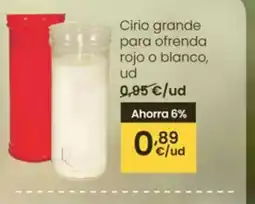 Eroski Cirio grande para ofrenda rojo o rojo o blanco oferta