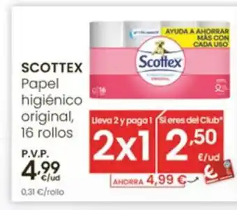 Eroski SCOTTEX Papel higiénico original oferta