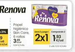 Eroski RENOVA Papel higiénico SkinCare oferta