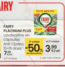 Eroski FAIRY PLATINUM PLUS Lavavajillas en cápsulas Anti-Opdco oferta