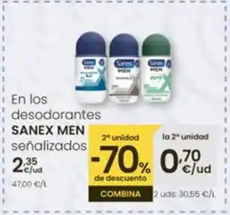 Eroski SANEX MEN En los desodorantes señalizados oferta