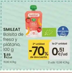 Eroski SMILEAT Bolsita de fresa y plátano oferta