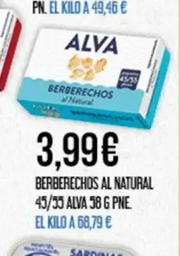 Claudio ALVA Berberechos al natural 45/55 oferta