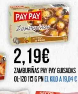 Claudio Zamburiñas pay pay guisadas oferta