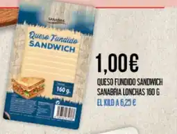 Claudio Queso fundido sandwich sanabria lonchas oferta