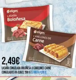 Claudio IFA ELIGES Lasaña congelada boloñesa o canelones carne congelados oferta
