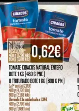 Claudio Tomate cidacos natural entero bote oferta