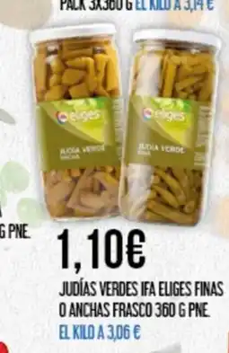 Claudio Judías verdes ifa eliges finas o anchas frasco oferta