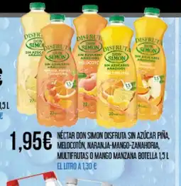 Claudio Néctar don simon disfruta sin azúcar piña, melocotón, naranja-mango-zanahoria, multifrutas o mango manzana botella oferta