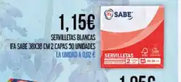 Claudio IFA SABE Servilletas blancas oferta