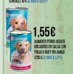 Claudio IFA AMIGO Alimento perro adulto bocaditos en salsa con pollo o buey oferta