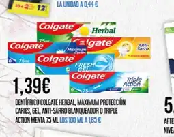 Claudio Dentífrico colgate herbal, maximum protección caries, gel, anti-sarro blanqueador o triple oferta