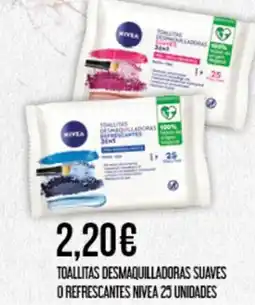 Claudio Toallitas desmaquilladoras suaves o refrescantes nivea 25 unidades oferta