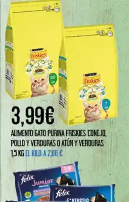 Claudio Alimento gato purina friskies conejo, pollo y verduras o atún y verduras oferta