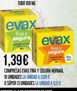 Claudio Compresas evax fina y segura normal oferta
