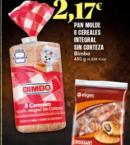 Gadis BIMBO Pan molde 8 cereales integral sin corteza oferta