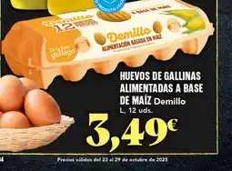 Gadis DEMILLO Huevos de gallinas alimentadas a base de maíz oferta