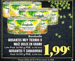 Gadis BONDUELLE Guisantes muy tiernos o maíz dulce en grano oferta