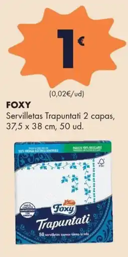 Supermercados Lupa FOXY Servilletas Trapuntati 2 capas, 37,5 x 38 cm oferta