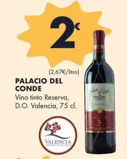 Supermercados Lupa PALACIO DEL CONDE Vino tinto Reserva, D.O. Valencia oferta